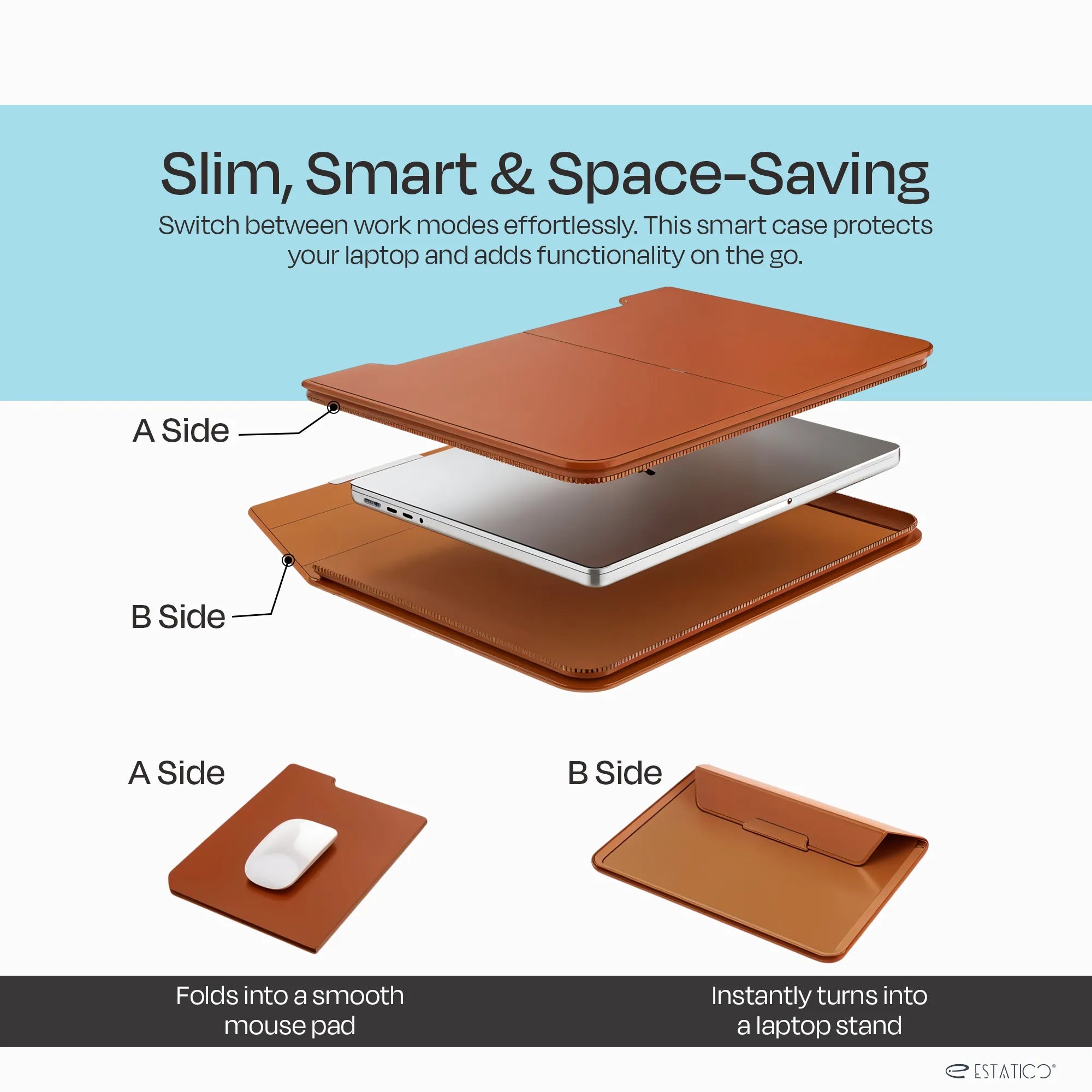 3-in-1 Laptop Sleeve, Stand & Mouse Pad