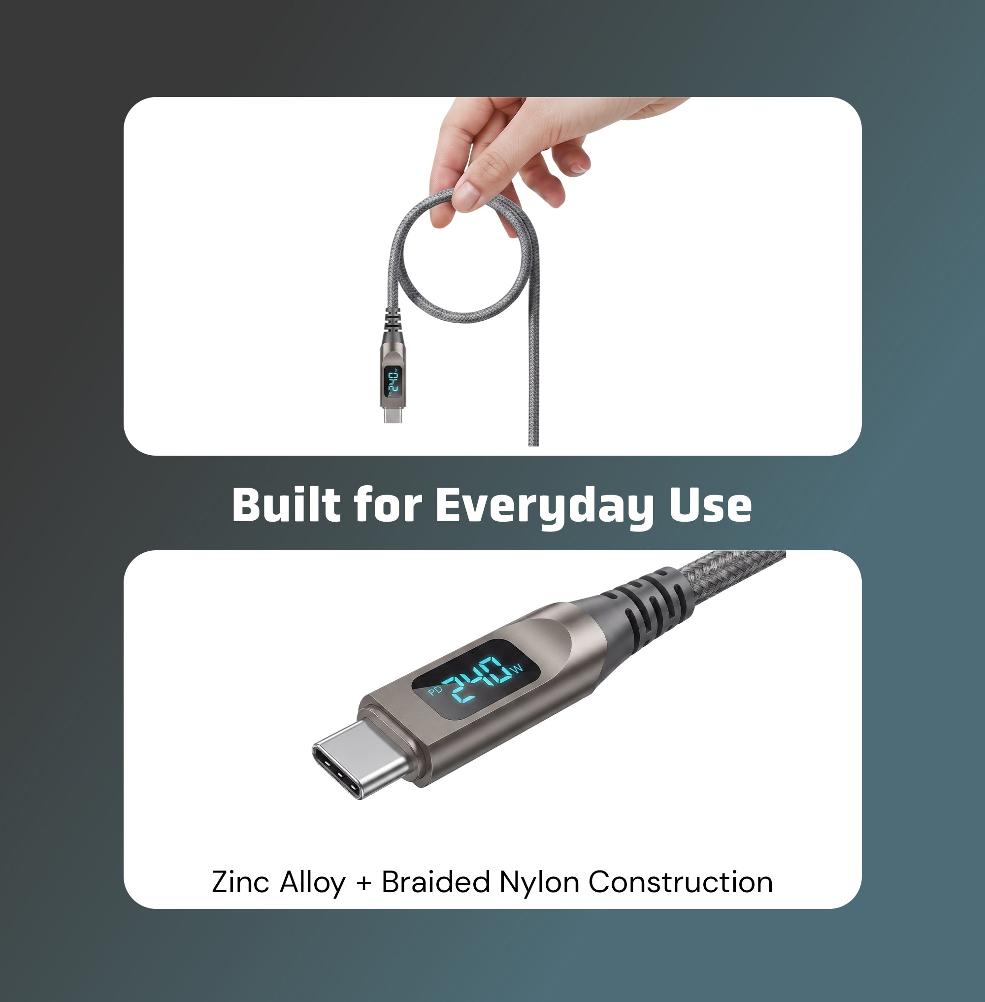 Nexa 240 – 240W USB-C to USB-C Fast Charging Cable