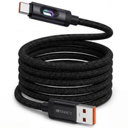 Lumen 100W Fast Charging USB-A to USB-C Cable - 1M Nylon Braided with LED