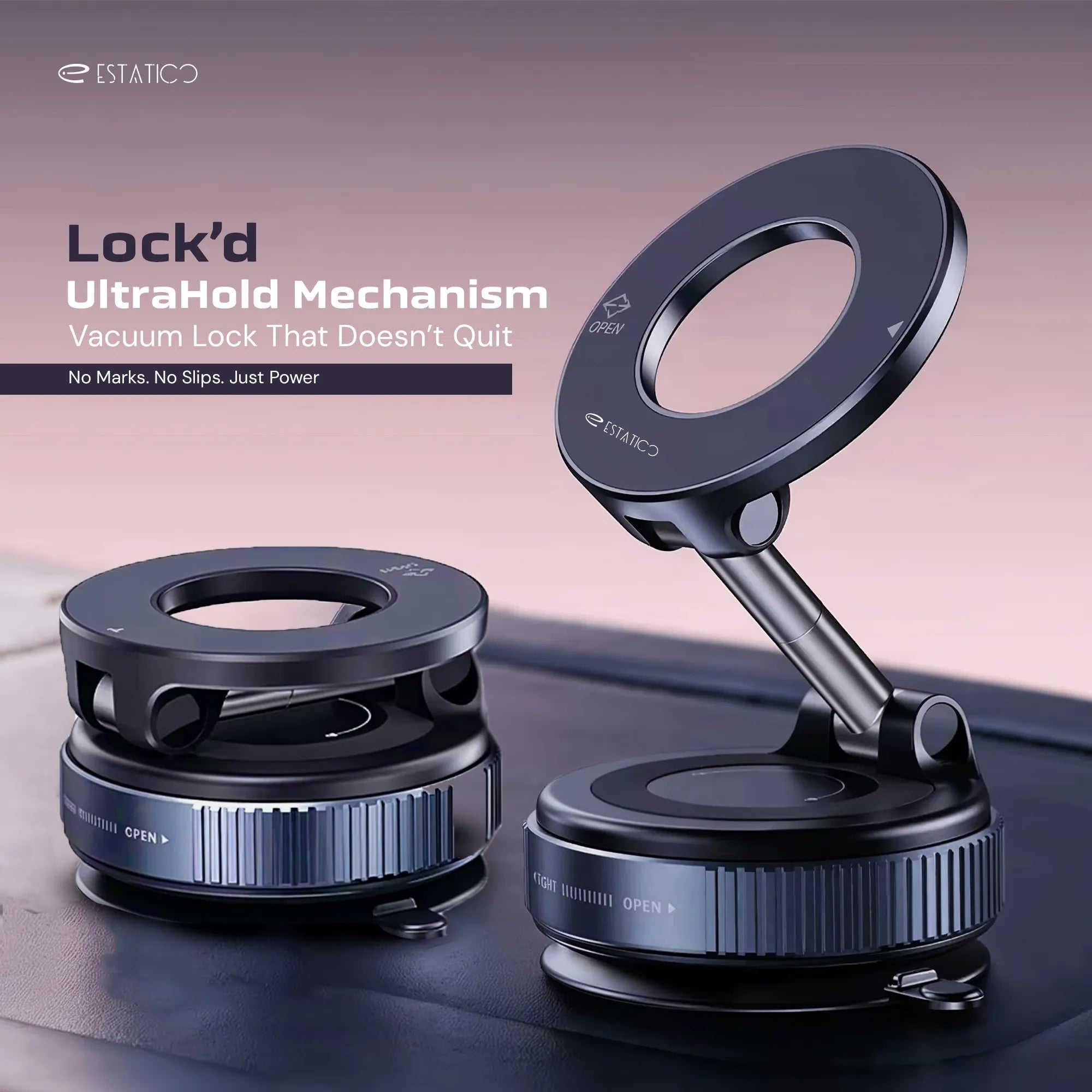 Lock’D 360° Vacuum Magnetic Phone Holder