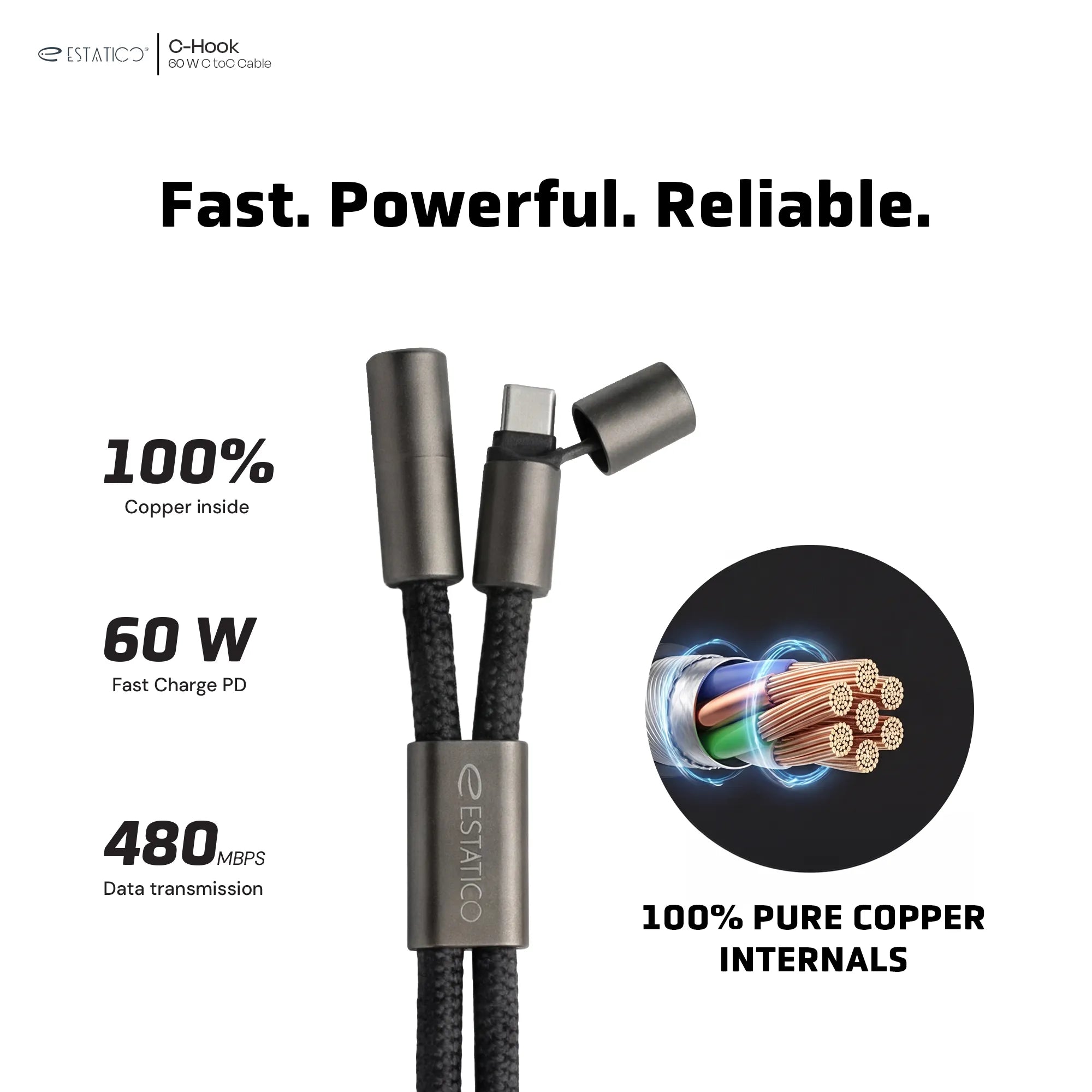 3-in-1 Phone Lanyard with 60W Fast Charging USB-C Cable