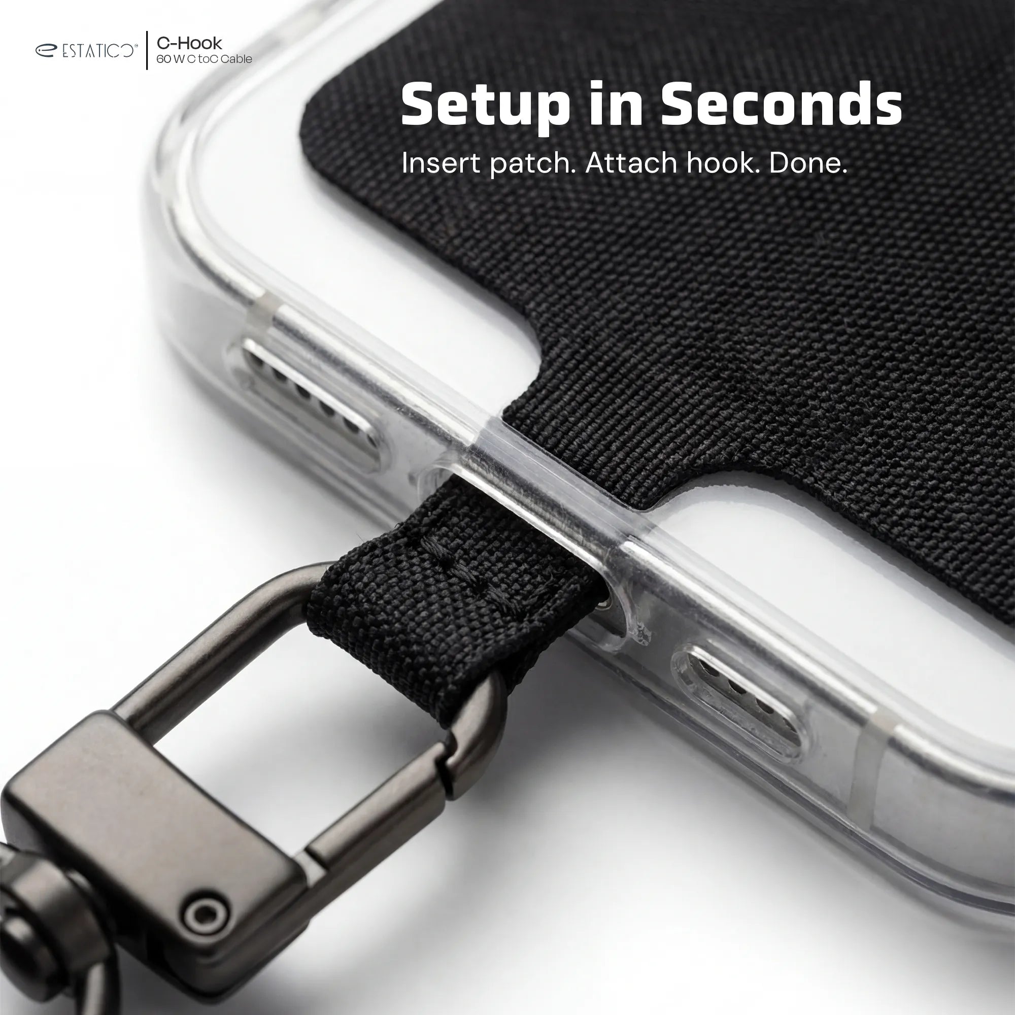 3-in-1 Phone Lanyard with 60W Fast Charging USB-C Cable