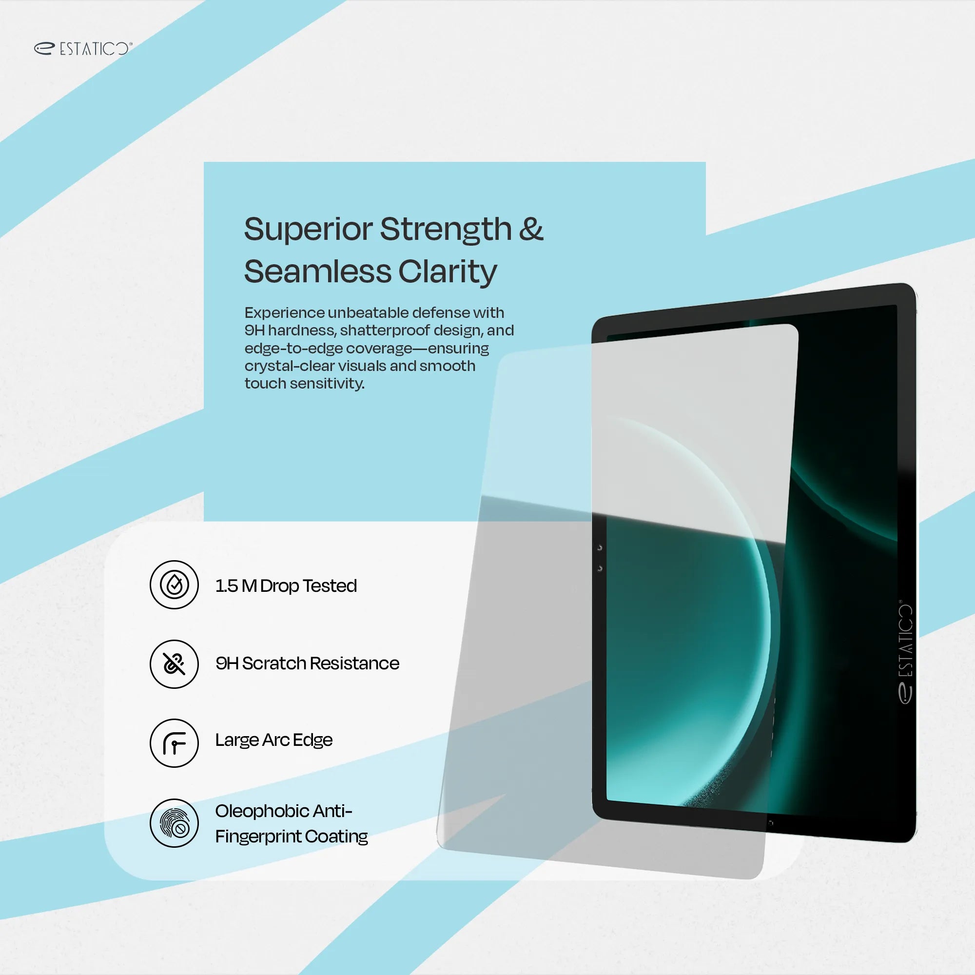 Tempered Glass Screen Protector for Samsung Galaxy Tab S9 FE+ (12.4″)