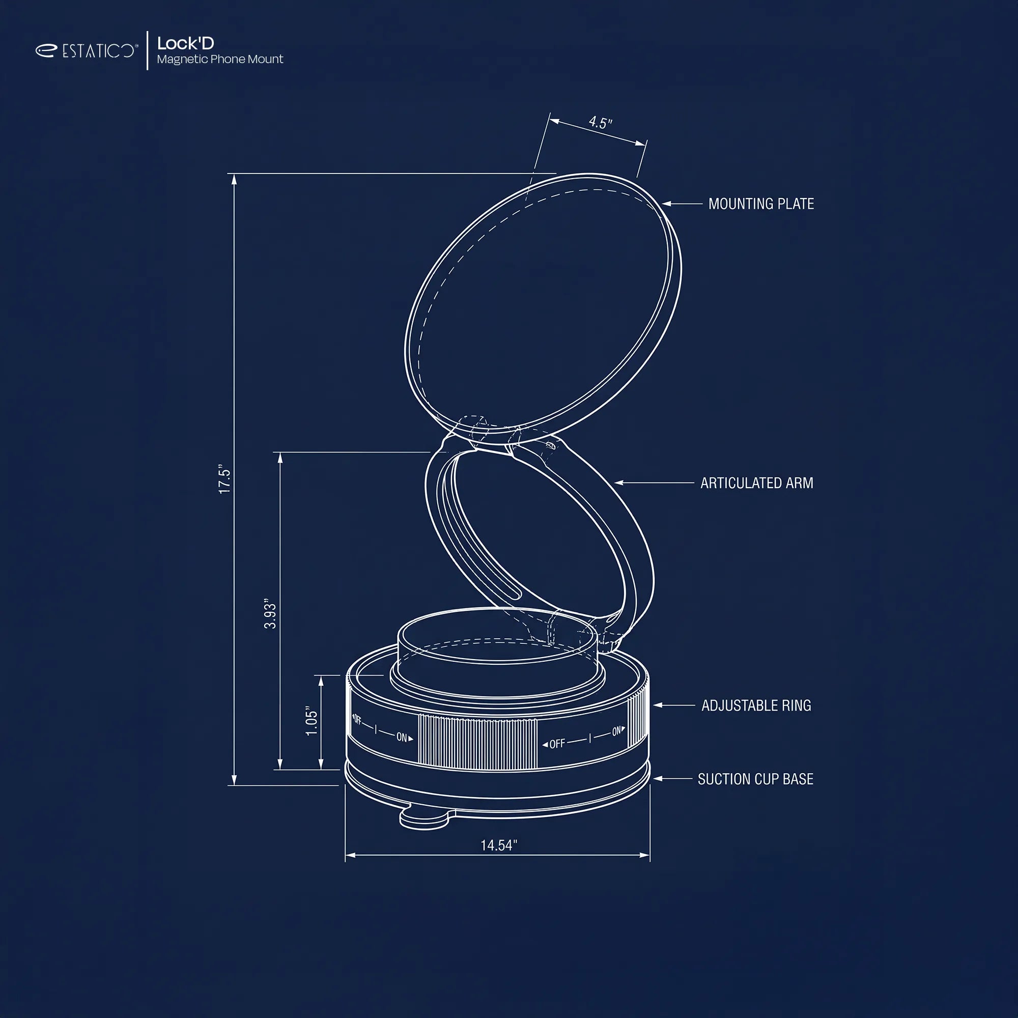 Lock’D 360° Vacuum Magnetic Phone Holder