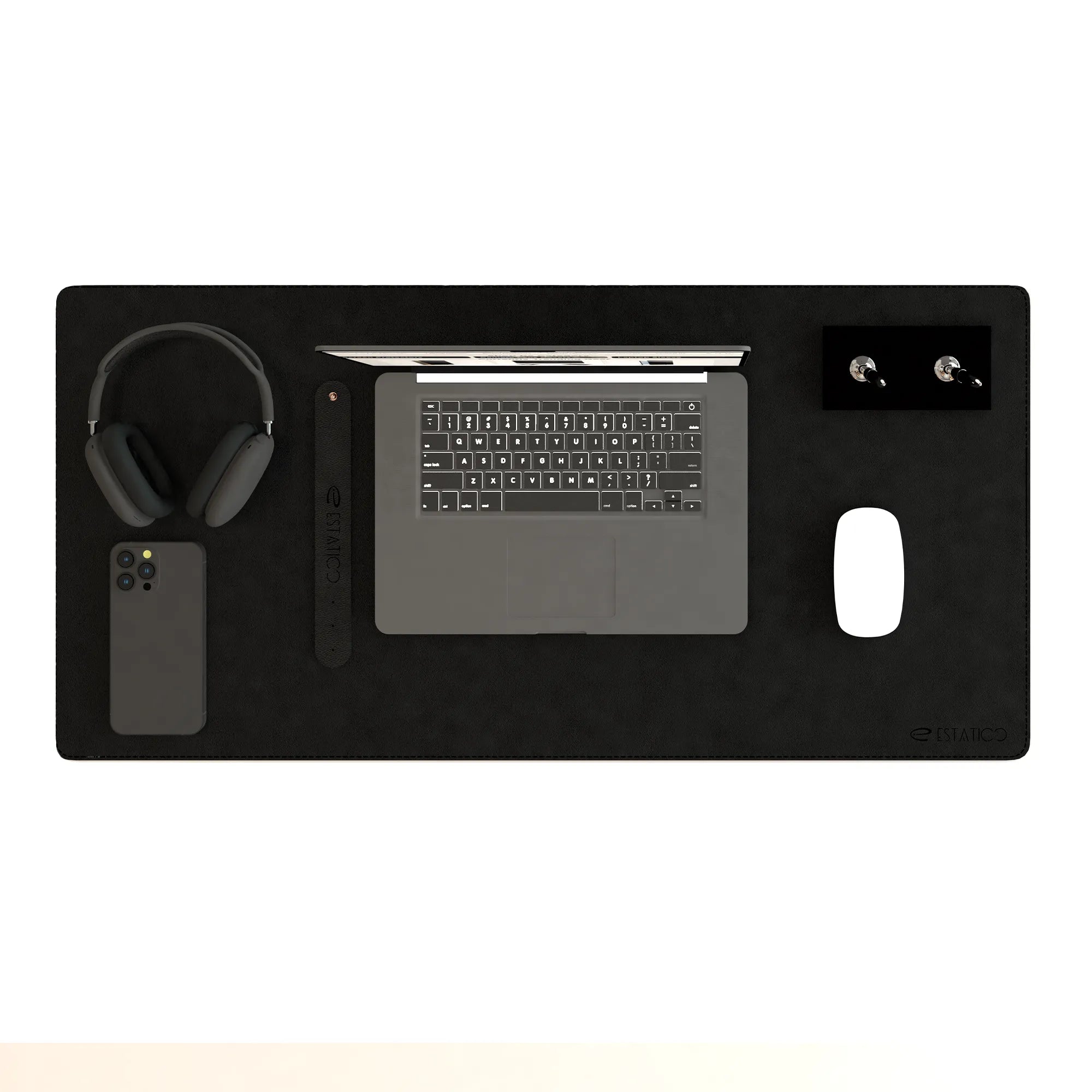 Vegan Leather Desk Mat - Reversible Extended Mouse Pad (80×40 cm)