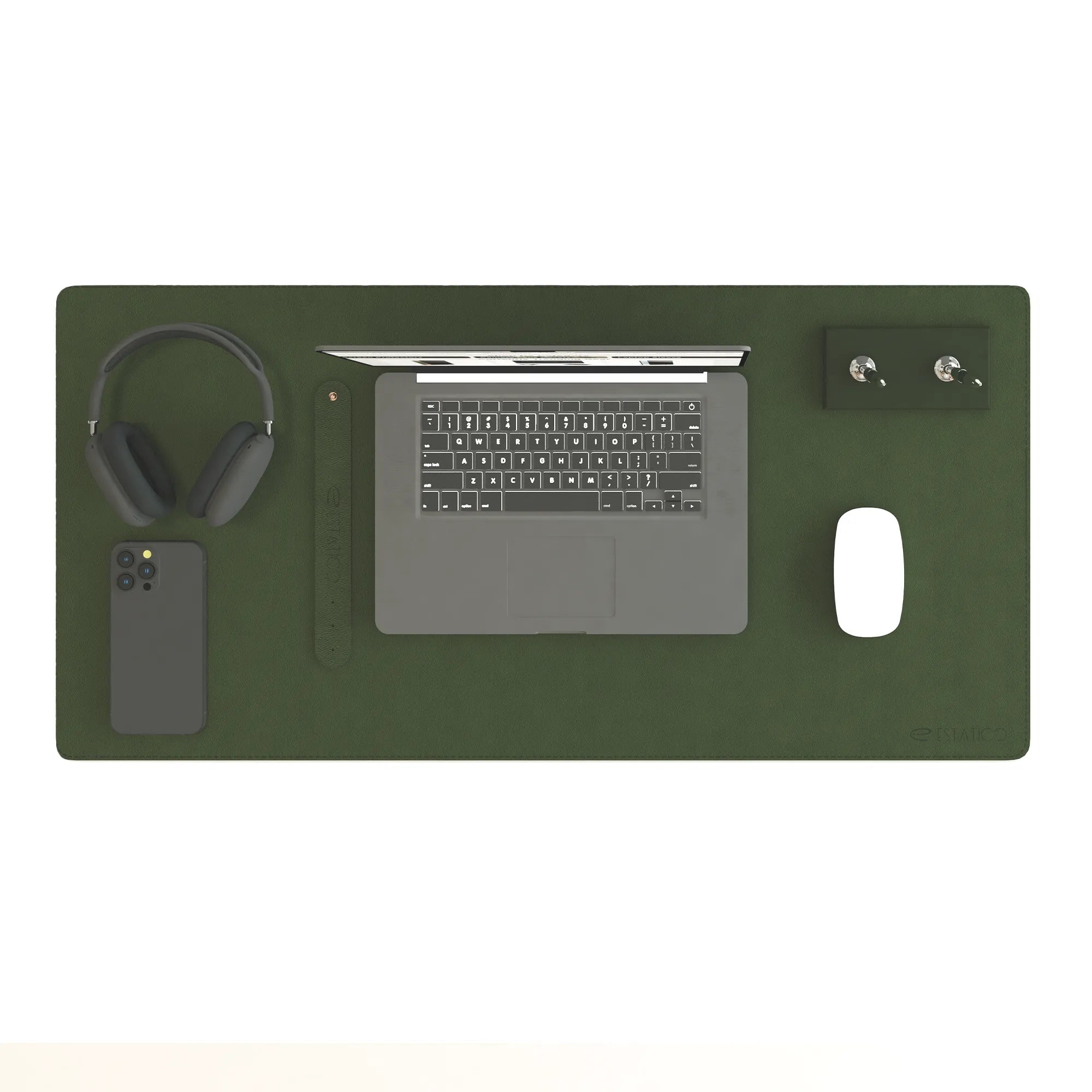 Vegan Leather Desk Mat - Reversible Extended Mouse Pad (80×40 cm)