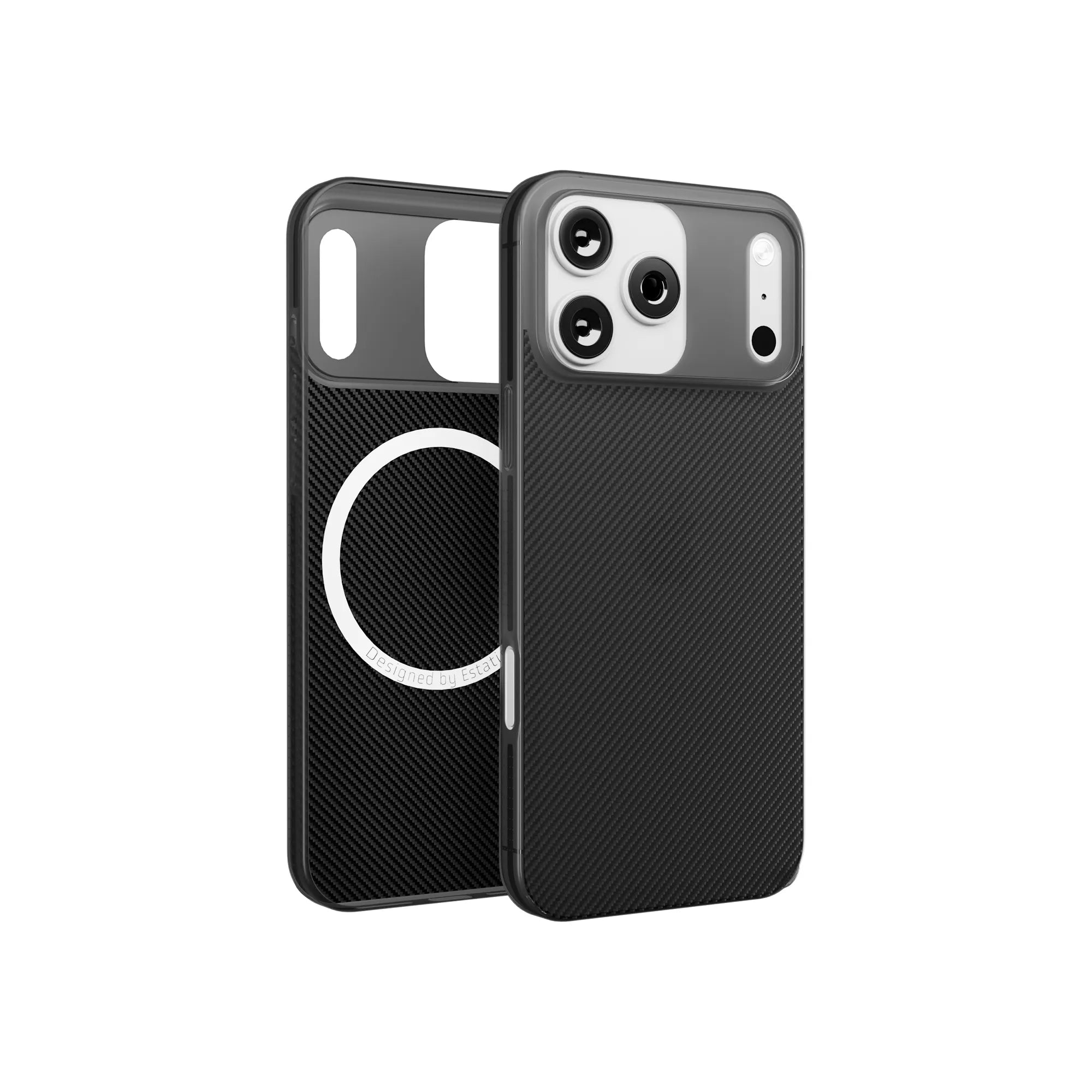 Grain Carbon Back Case Cover Compatible with iPhone 17 Pro Max
