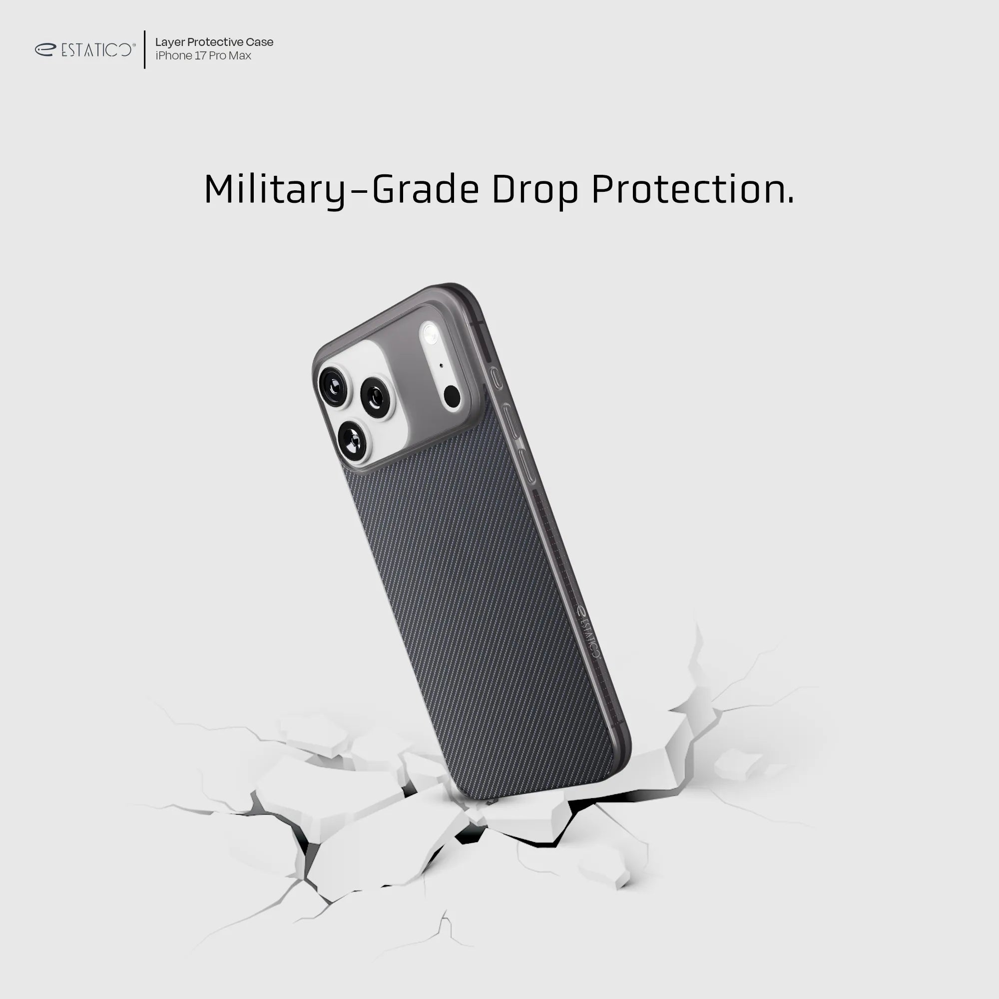 Grain Carbon Back Case Cover Compatible with iPhone 17 Pro Max