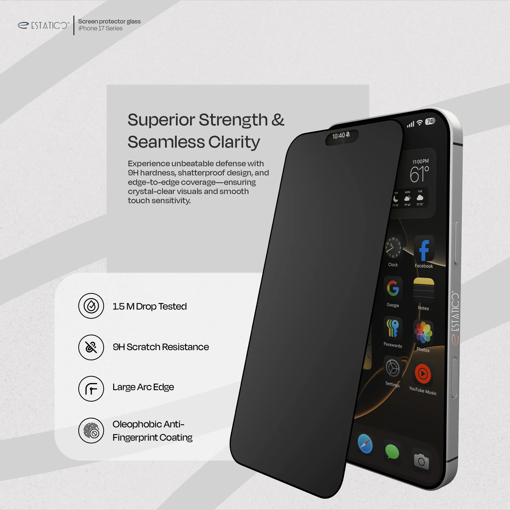 Tempered Glass Compatible with iPhone 17