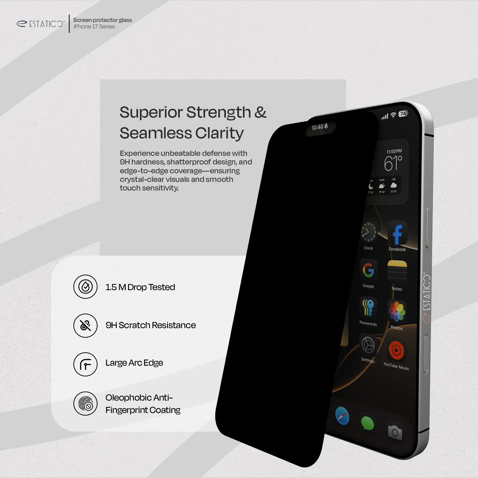 Tempered Glass Compatible with iPhone 17 Air